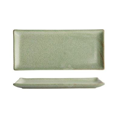 Servierplatte Vert Sauge Gr&uuml;n, Porzellan, 28,5 &times; 12,5 cm