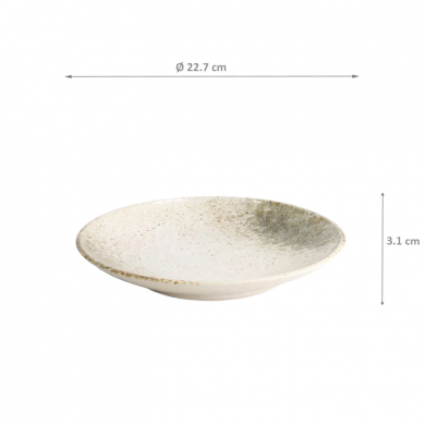 Yukishino White/Brown round Plate at Tokyo Design Studio (picture 5 of 5)