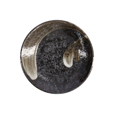 Teller Arahake Schwarz/Braun, Steinzeug, Ø 22,7 cm, Art.-Nr. 21425