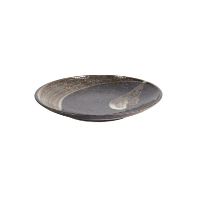 Teller Arahake Schwarz/Braun, Steinzeug, Ø 22,7 cm, Art.-Nr. 21425