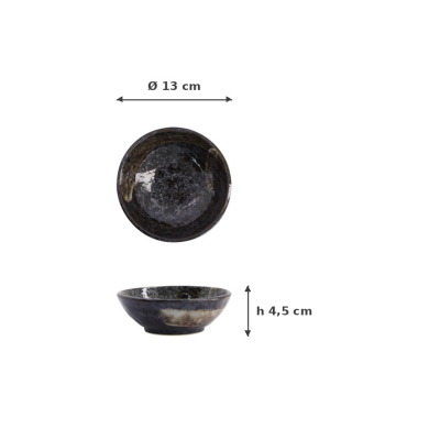 Bowl Arahake Black, Brown, Stoneware, 250 ml, Item No. 21427