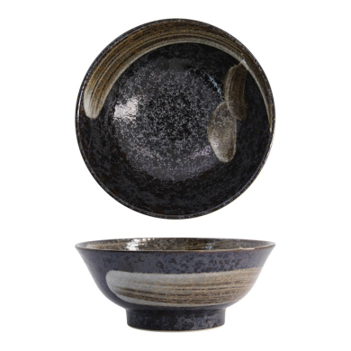 Ramen Bowl Arahake Black, Stoneware, 1.3 l