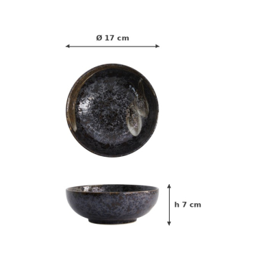 Reisschale Arahake schwarz/braun, Steinzeug, 800 ml, Art.-Nr. 21433