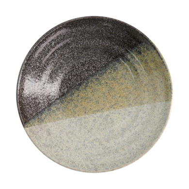 Tiefer Teller Oboro Yamakage Schwarz/Braun/Weiß, Steinzeug, Ø 29 cm, Art.-Nr. 21443