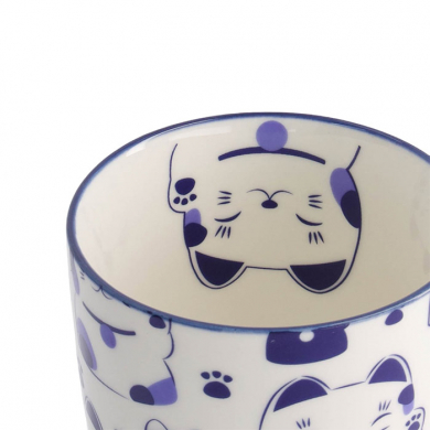 Blau Katze Kawaii Glückliche Katze Tasse in Geschenkbox bei Tokyo Design Studio (Bild 4 von 6)