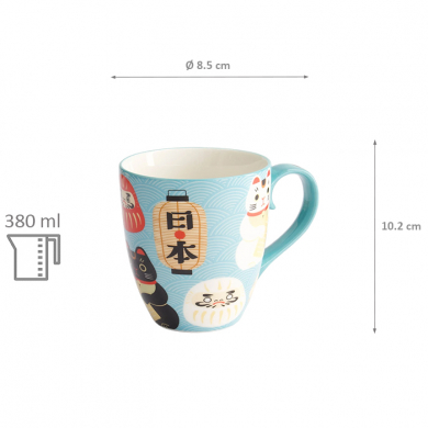 Blau Katze Kawaii Japan Tasse in Geschenkbox bei Tokyo Design Studio (Bild 5 von 5)