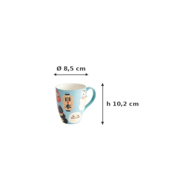 Tasse Kawaii Japan A Bunt in Geschenkbox, Porzellan, 380 ml, Art.-Nr. 21529