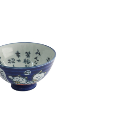 Rice Bowl Kawaii Cat Neko Blue, Porcelain, 300 ml, Item No. 2152