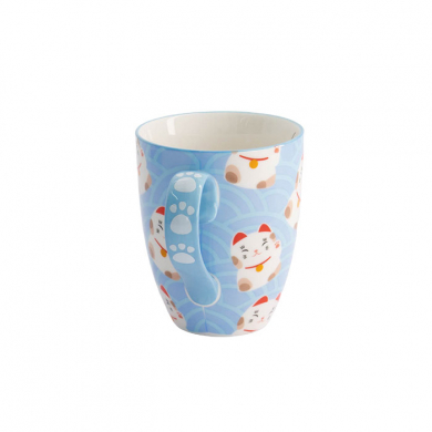 Wh/Bl Cat Kawaii  Lucky Cat Mug W/Giftbox at Tokyo Design Studio (picture 5 of 6)