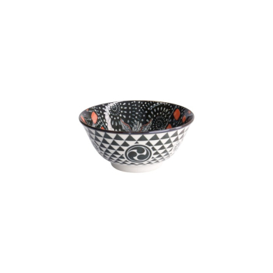 Reisschale Asakusa Matsuri Rot/Schwarz, Porzellan, Ø 14,8 cm, Höhe 7 cm, 550 ml, Art.-Nr. 21553