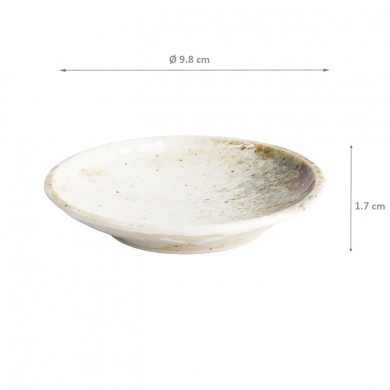 Yukishino White/Brown Round Plate at Tokyo Design Studio (picture 5 of 5)