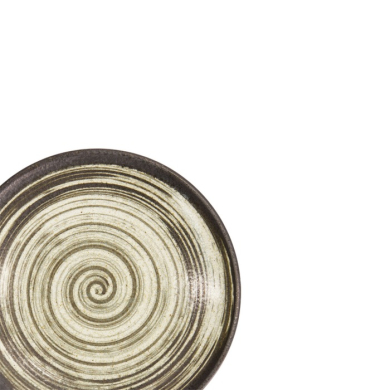 Plate Asashio Dark Brown, Beige, Stoneware, Ø 22.7 cm, Item No. 21627