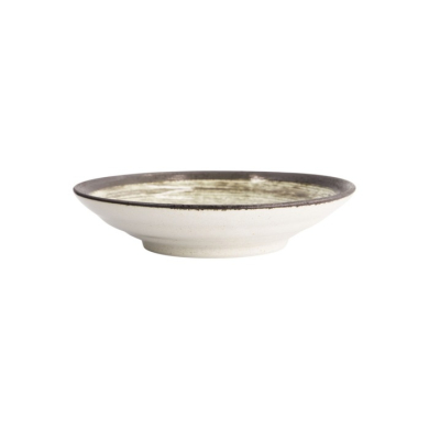 Deep Plate Asashio Dark Brown, Beige, Stoneware, Ø 23 cm, Item No. 21631