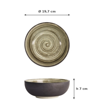Tayo Bowl Asashio Dark Brown, Beige, Stoneware, Ø 19.7 cm, Item No. 21636