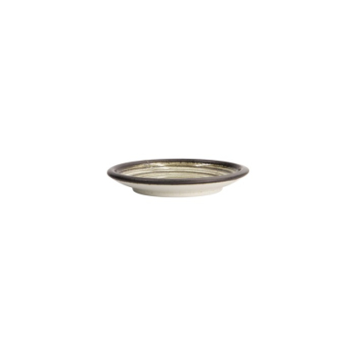 Plate Asashio Dark Brown, Beige, Stoneware, Ø 14 cm, Item No. 21640