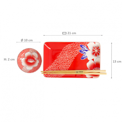 4 Stück mit Essstäbchen Kawaii-Blume Sushi-Teller-Geschenkset bei Tokyo Design Studio (Bild 5 von 5)
