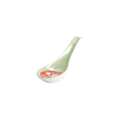 Soup Spoon Kawaii Daruma Green, Porcelain, 13.8 cm, Item No. 21680
