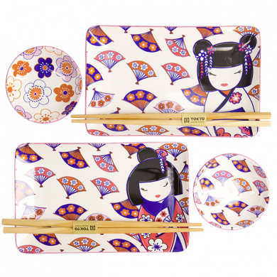 4 w/Chopsticks Kawaii Maiko Sushi Plate Giftset at Tokyo Design Studio (picture 2 of 6)