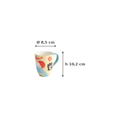 Tasse Kawaii Japan B Bunt in Geschenkbox, Porzellan, 380 ml, Art.-Nr. 21776