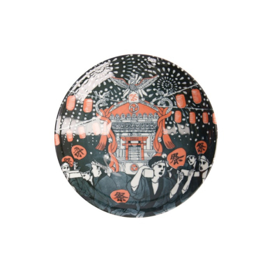 Pastateller Asakusa Matsuri Weiß/Rot/Schwarz, Porzellan, Ø 21 cm, Art.-Nr. 21785