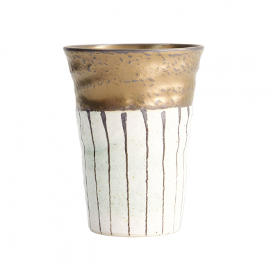 TDS, Tea cup, Black Gold with White Stripe, Ø 8.5x11cm, Item No. 21860
