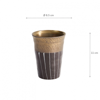 TDS, Tea cup, White Gold with Black Stripe, Ø 8.5x11cm, Item No. 21861
