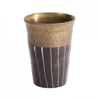 TDS, Tea cup, White Gold with Black Stripe, Ø 8.5x11cm, Item No. 21861