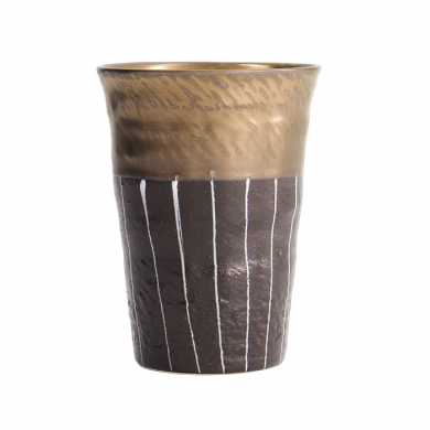 TDS, Tea cup, White Gold with Black Stripe, Ø 8.5x11cm, Item No. 21861