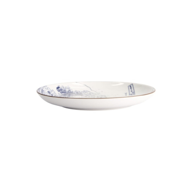 Plate Hokusai Nami Blue, White, Porcelain, Ø 21.6 cm, Item No. 21890