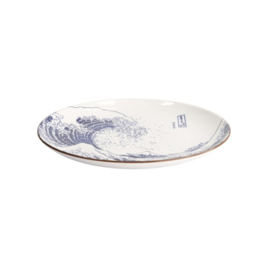 Plate Hokusai Nami Blue, White, Porcelain, Ø 25.2 cm, Item No. 21891