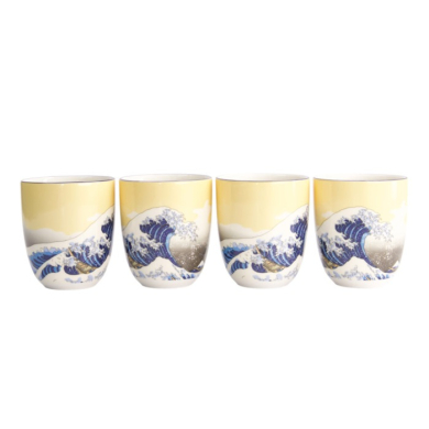 Mug Set Kawaii Hokusai, 4-piece, Porcelain, 170 ml, Item No. 21907