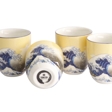 Mug Set Kawaii Hokusai, 4-piece, Porcelain, 170 ml, Item No. 21907