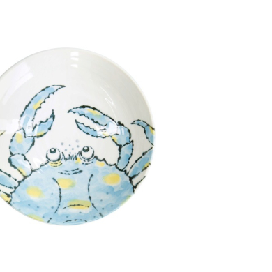 Deep Plate Seafood Crab Light Blue, Porcelain, Ø 21.7 cm, 900 ml, Item No. 21941