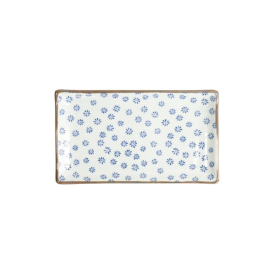 Sushi-Platte Japan Flower Mizu Weiß/Blau, Porzellan, 22,2 × 12,8 cm, Art.-Nr. 22004