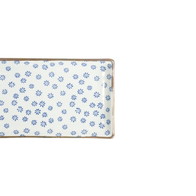 Sushi-Platte Japan Flower Mizu Weiß/Blau, Porzellan, 22,2 × 12,8 cm, Art.-Nr. 22004