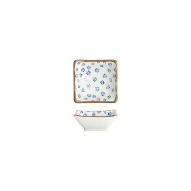 Square Sauce Bowl Japan Flower Mizu, Porcelain, 8.5 &times; 8.5 &times; 3 cm
