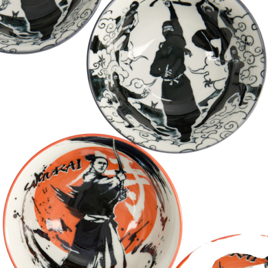 TDS, Tayo Bowls, Mixed Bowls Samurai Ninja, 4 pcs., Ø 14,8 cm, Item No. 22042