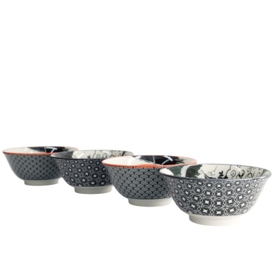 TDS, Tayo Bowls, Mixed Bowls Samurai Ninja, 4 pcs., Ø 14,8 cm, Item No. 22042