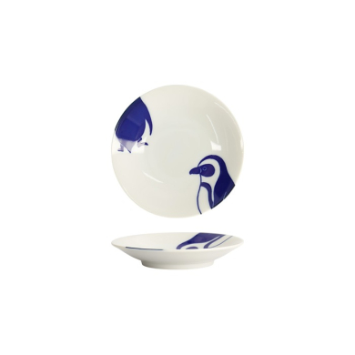 Plate Kawaii Penguin Blue, White, Porcelain, &Oslash; 13.7 cm