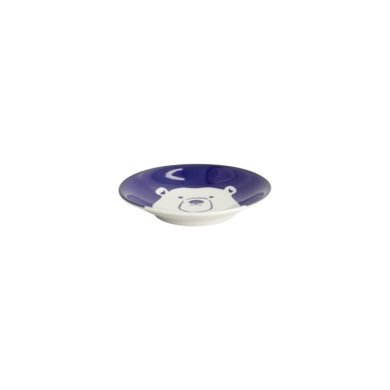Plate Kawaii Polar Bear Blue, White, Porcelain, Ø 13.7 cm, Item No. 22128