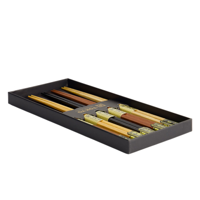 TDS, Chopstick Set 5 pair, Hexagon, Wood, Item No. 22236