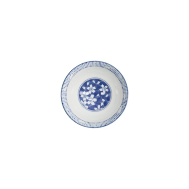 Rice Bowl Sakura Stripe Blue, Porcelain, Ø 12.5 cm, Item No. 22247