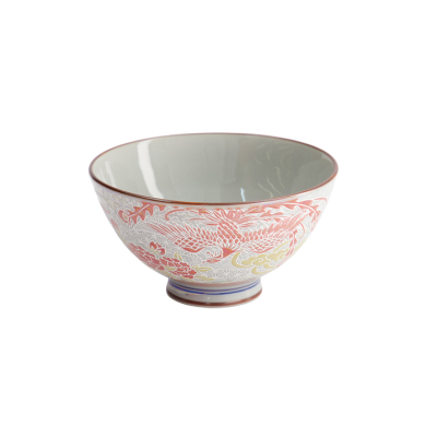 TDS, Rice Bowl, Kawaii, Luster Phoenix, Red, Ø 11.5 x 6 cm, 300ml - Item No. 22255