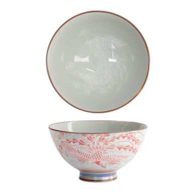 TDS, Rice Bowl, Kawaii, Luster Phoenix, Red, Ø 11.5 x 6 cm, 300ml - Item No. 22255