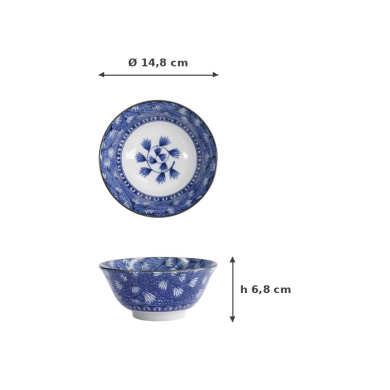 Reisschale Hana Blue Mixed Bowls Tsuta Karakusa, Porzellan, 550 ml, Art.-Nr. 22269