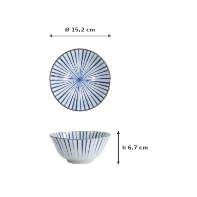 Tayo-Schale Natsu Tokusa Blau/Weiß, Porzellan, 500 ml, Art.-Nr. 22327