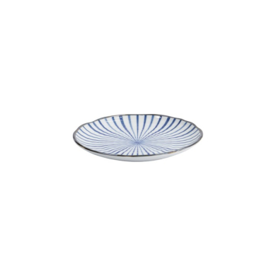 Teller Natsu Tokusa Blau/Weiß, Porzellan, Ø 16,5 cm, Art.-Nr. 22331