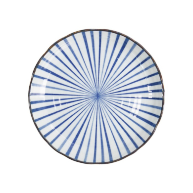 Teller Natsu Tokusa Blau/Weiß, Porzellan, Ø 24,7 cm, Art.-Nr. 22332