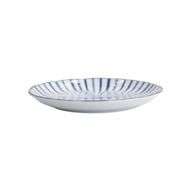 Teller Natsu Tokusa Blau/Weiß, Porzellan, Ø 24,7 cm, Art.-Nr. 22332