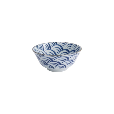 Tayo-Schale Natsu Nami Blau/Weiß, Porzellan, 500 ml, Art.-Nr. 22336